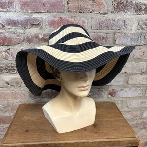 Striped Wide Brim Sun Hat